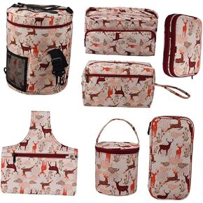 STOBOK Oxford Cloth Storage Tote Crochet Bag Crochet Tools Container Knitting Needle Bag Crochet Shoulder Bag Knitting Needles Case Yarn Storage Bag Round Shoulder Bags Travel in Saudi Arabia