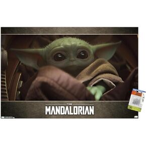 Trends International Star Wars: ملصق حائط The Mandalorian - Eyes (Baby Yoda) مع دبابيس دفع، 22.375 بوصة × 34 بوصة