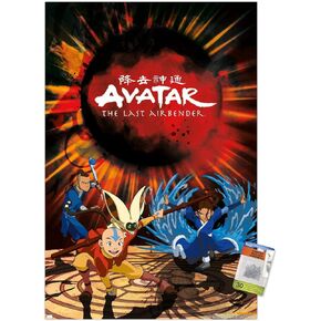 Trends International Nickelodeon Avatar: The Last Airbender - Group Wall Poster, 22.37" x 34.00", Poster & Push Pin Bundle