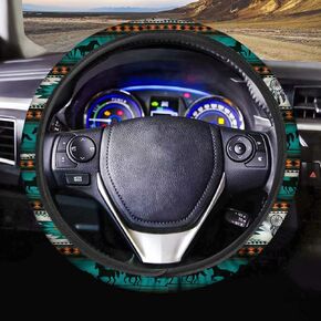 Red Aztec Steering Wheel Cover Native Indian Auto Interior Universal Car Accessories Neoprene Anti-Slip Car Steering Wheel Cover