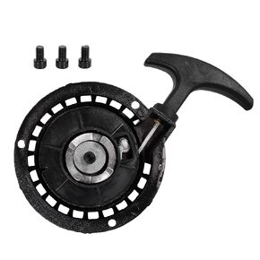 Aluminum Alloy Recoil Pull Start Starter for 47cc 49cc 50cc SSR SX50 2 Stroke Mini Dirt Bike Moto ATV Quad Pocket Bike Scooter, Nylon Cog Easy Pull Starter with Screws Black