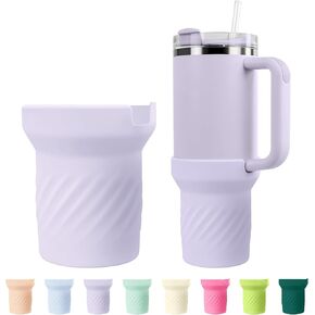 حذاء طويل من السيليكون اللامع لإكسسوارات كأس ستانلي 30/40 أونصة، غطاء للأكمام لكأس ستانلي كوينشر H2.0 40 أونصة و30 أونصة مع مقبض، قاعدة زجاجة مياه واقية للكوب in Kuwait