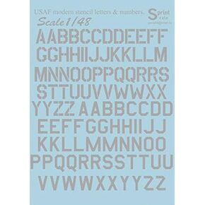 48-004 - 1/48 USAF Modern Stencil Letters & Numbers Grey, Wet Decal