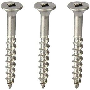 #12 x 3" Marine Grade Type 316 Stainless Steel Deck Screw Internal Square Drive, Bugle Head (Quantity: 25) Type 17 Wood Cutting Point, 2" of Thread Length, 12 Screw Diameter, 3" Screw Length