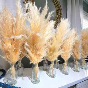 Affordable Wedding & Event Centerpieces Set 4, 6, 12 including Pampas with Vase, Rustic Wedding Decor, Event Decor, Party Decor, Baby Shower (1 Dried Bouquet No Vase, Style D)