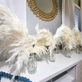 Affordable Wedding & Event Centerpieces Set 4, 6, 12 including Pampas with Vase, Rustic Wedding Decor, Event Decor, Party Decor, Baby Shower (1 Dried Bouquet No Vase, Style D)