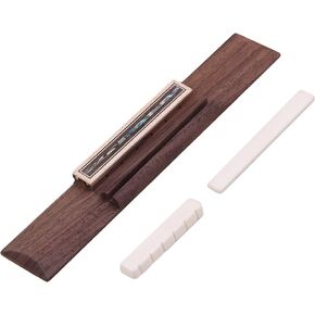 Rosewood Classical Guitar Bridge with Bone Saddle Nut Acoustic Guitar Replacement Part Set Abalone Shell 6 String