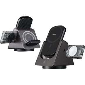 قاعدة شحن PITAKA 3 في 1، قاعدة شحن Apple لأجهزة iPhone 15/14/13/12، وAir Pods Pro/3/2، وساعة Apple مع حزمة بطارية Magsafe المحمولة [MagEZ Slider 2] in Kuwait