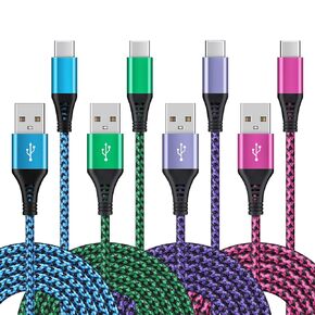 4Pack 6ft Fast USB Type C Cable Phone Charger Charging Cord for LG Stylo 4 5 6, LG G5 G6 G7 G8 G8X V20 V30 V40 V50 ThinQ, LG Velvet 5G, Wing 5G, LG K51 K52 K61 K62 K71 K92 K42 K41S K51S 2021