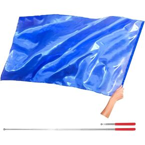 Worship Flag with Scalable Rod, 45" Rectangular Solid Polyester Flag for Dance Outdoor Practice Performance, Praise Dance Flag, Divine Dance Flag, Church Flag, Flex Banner (Gold)