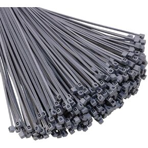 Mini Skater Grey 8" 500Pack Multi-Purpose Zip Ties Nylon Self-Locking Cable Ties,Width 0.1Inch