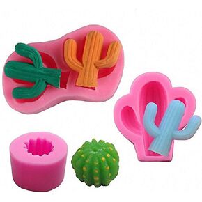2-Pack Cactus Silicone Molds Set - MoldFun Cacti Mold for Fondant, Gum Paste, Chocolate, Candy, Candle, Polymer Clay in Kuwait