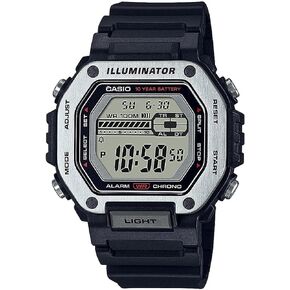 Casio LED Illuminator Dual-Time 1/100-Second Stopwatch w/ 5 Multi-Function Alarms MWD-110H-1AV