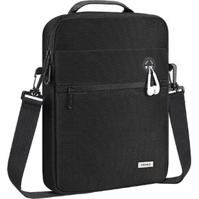 MoKo 12.9 Inch Tablet Bag,360° Protective Carrying Case Fits 13 Inch New iPad Pro M4 & Air M2 2024, iPad Pro 12.9 M2&M1,Galaxy Tab S8+/S9+ 12.4,with Multi-Pockets,Shoulder Strap & Earphone Port,Black