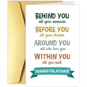 Graduation Card for Him Her, Congratulations Card for New Graduate, Sweet Grad Card, All The Best Wishes for You