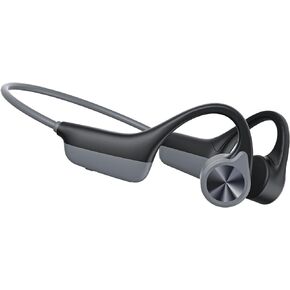 Bone Conduction Headphones, Open Ear Headphones Bluetooth 5.3 Sport Headphones Wireless Earphone with Microphone, Sweatproof Headset for Running, Cycling, Driving (Black & Grey)