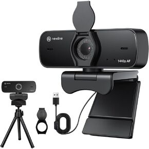 NewlineWork NewEye 2.5K HD PC Webcam USB Webcam with Microphone Pro Streaming Web Camera with Auto Focus,Low Distortion,Privacy Cover,Tripod Stand for Zoom/Skype/Teams/Laptop/conferencing/Calling