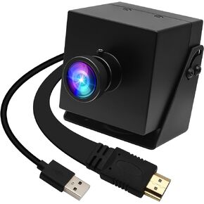 ELP 4K HDMI USB Fisheye Camera for Computer Mini Lightburn Camera for Laser Engraver Type-C HDMI Display Simultaneous USB2.0 Webcam 2X Digital Zoom Camera H.264 8mp USB Security Camera for Jetson Nano