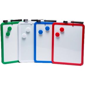 Charles Leonard Framed Magnetic Dry Erase Board with Marker & Magnets, Assorted Colors, 8.5" x 11"