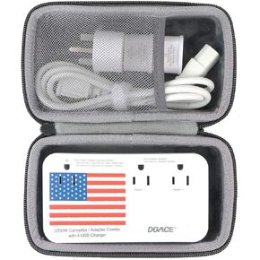 co2CREA Hard Travel Case Replacement for DOACE 2019 Professional 2200W Voltage Converter All-in-One Converter Step Down 220v to 110v Power 10A Dual Adapter International Plug Converters