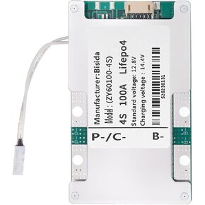 4S BMS 12.8V 50A Lifepo4 Battery Management System PCB Protection Board with Balance Wire and NTC,Ten Functional protections, Common Port, for Lifepo4 Battery Pack (4S 12.8V 50A)