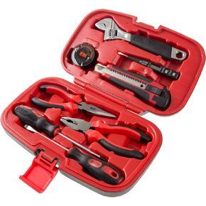 Household Hand Tools - 9-Piece Tool Set Includes Adjustable Wrench, Screwdriver, Pliers, and More - Tool Kit for the Home, Office, and Car by Stalwart