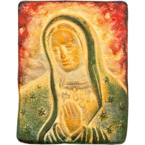 Religious Clay Wall Plaques | Holy Family or Our Lady of Guadalupe | Hand Made in Mexico | Catholic Home Decoration | Great Christian Gift for First Holy Communion or Confirmation (Holy Family)
