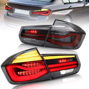 VLAND OLED Tail Lights Compatible with BMW 3-Series F30 F35 F80 Sedan 2013-2018(Not for 2015 328i F30) with Amber Sequential Turn Signals and Red 3D Dynamic Animation Lighting (Red Clear Styles)