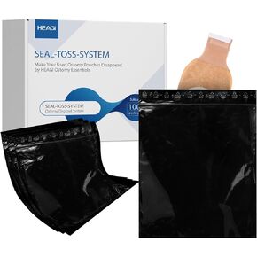 Ostomy Pouch Disposal Bags, Seal-N-Toss Ostomy Disposal System, High Sealing/Prevents Odours/No Mess/Eco-Friendly Disposal Bags for Colostomy Bags, Nappies, Incontinence Pads - 100 Pack