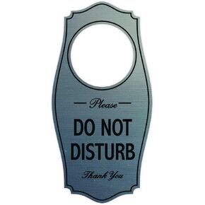 All Quality Please DO NOT Disturb Door Hanger - Black, 4" x 8" (1 Pack)