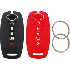 Silicone Protector Key Fob Cover Case fit for 2023 2024 Nissan Pathfinder Rogue Kicks Keyless Entry Key Fob (Black2)