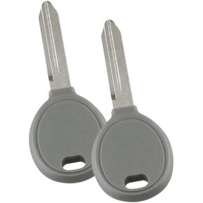 2-Pack Aftermarket Uncut Ignition Key Replacements with Transponder Chip - Compatible with Y164 Key: 05102247AA, 05086275AA, 05086276AA