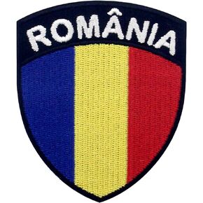 EmbTao Romania Shield Flag Patch Embroidered Applique Iron On Sew On Romanian National Emblem