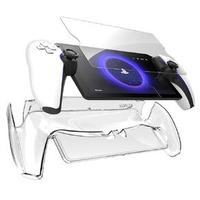 Encased Clear Case with Screen Protector for PlayStation Portal Remote Player, Protective Clear Cover with Tempered Glass Display Guard (Accessories Bundle)
