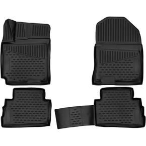 Fits 2018-2023 Hyundai Kona (No Electric Models) Floor Mats Front & 2nd Row Seat Liner Set All Weather Full Set Liners (Black)