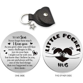 إلى ابني، هدية رمزية مزدوجة الجوانب، هدية رمزية مزدوجة الجوانب من الفولاذ المقاوم للصدأ، تذكار للعلاقة لمسافات طويلة، هدية لأصدقاء العائلة والزوجة والابنة in Kuwait