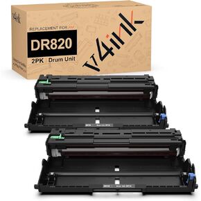 v4ink DR820 Compatible Drum Replacement for Brother DR820 DR-820 Drum Unit use with HL-L6200DW L6200DWT L5100DN L5200DWT L5200DW L6300DW MFC-L5900DW L6700DW L5800DW L5700DW DCP-L5500DN Printer 2 Packs