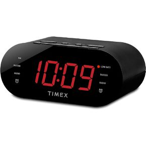 Timex Alarm Clock for Bedroom with FM Radio and 10 Station Presets, Clock Radio with Dual Alarms, Large Display, Sleep Timer, and Snooze – Black (T232B) in Saudi Arabia