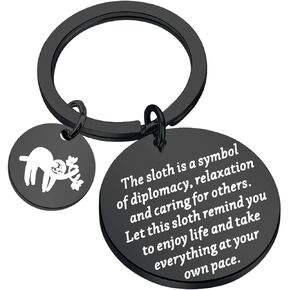 ENSIANTH Sloth Keychain Sloth Lover Gift Animal Lover Gift Inspirational Sloth Jewelry for Friend
