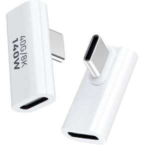 USB C Adapter 40Gbps (2 Pack), USB C Male to Male Adapter USB 4.0 Type C Adapter Data Transfer Connector Compatible for iPhone 15, Thunderbolt 3, Samsung, MacBook and More USB-C Devices