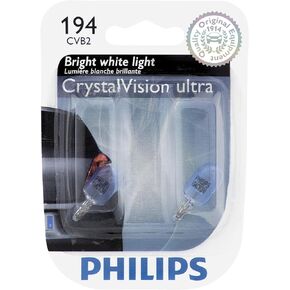 Philips 194CVB2 194 CrystalVision Ultra Miniature Bulb, 2 Pack
