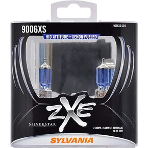 سيلفانيا - 9005XS (HB3A) مصباح أمامي هالوجين عالي الأداء SilverStar zXe - مخرج ضوء أبيض ساطع، موقف HID، تقنية وقود زينون (تحتوي على لمبتين)