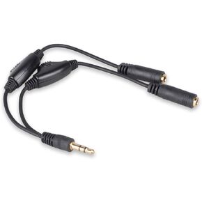3.5mm Y Splitter Cable with Volume Control, 3.5mm Headphone/Headset Splitter Male to 2 Female Universal Audio Stereo Extension Cable for Smartphone/Tablet/Speaker