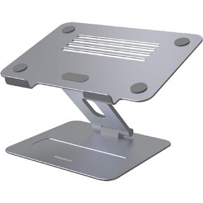 Laptop Stand, Laptop Stand Height Adjustable for Desk, Ergonomic Aluminum Laptop Stand Riser with Heat-Vent, Laptop Computer Stand Compatible for 10-17" Laptop Space Gray