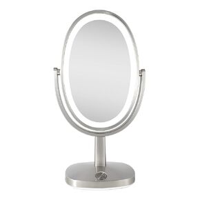 Zadro Newport 10" by 18" Oval LED Lighted Makeup Mirror with Magnification 5X/1X Touch Control Makeup Mirror with Lights