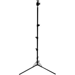 CLAYMORE Tripod Stand (Black) - Lightweight Aluminum Outdoor Action Camera, Fan & Lighting Stand, 1/4" Mount, 19-75in, 360° Ball Head, Wind-Resistant. Carrying Case and Dual-Sided Hook.