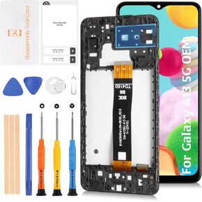 Original A13 5G OEM Screen LCD Display +Frame for Samsung Galaxy A13 5G SM-A136U A136W A136B 6.5" LCD Screen Display Replacement Touch Digitizer Assembly Kit
