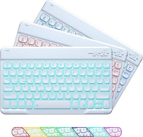 لوحة مفاتيح BT صغيرة الحجم محمولة وقابلة لإعادة الشحن وقابلة للفصل ومتعددة الألوان مغناطيسية لأجهزة iPad والهواتف والكمبيوتر وSamsung Tablet وiOS وAndroid وWindows in Kuwait