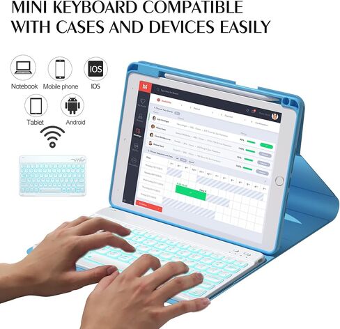 لوحة مفاتيح BT صغيرة الحجم محمولة وقابلة لإعادة الشحن وقابلة للفصل ومتعددة الألوان مغناطيسية لأجهزة iPad والهواتف والكمبيوتر وSamsung Tablet وiOS وAndroid وWindows in Kuwait