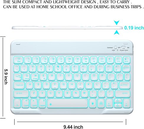 لوحة مفاتيح BT صغيرة الحجم محمولة وقابلة لإعادة الشحن وقابلة للفصل ومتعددة الألوان مغناطيسية لأجهزة iPad والهواتف والكمبيوتر وSamsung Tablet وiOS وAndroid وWindows in Kuwait